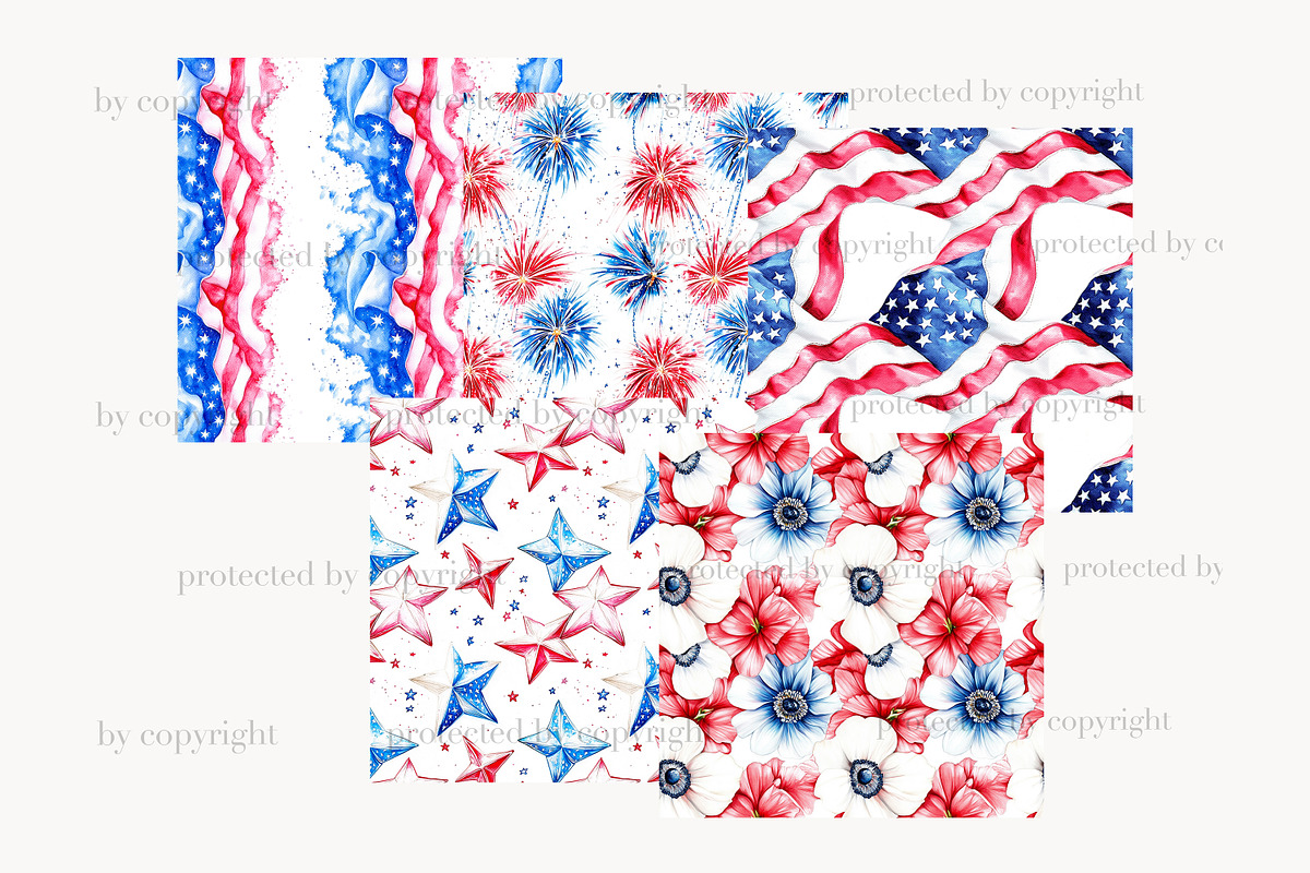 Patriotic Digital Paper 4th of July, a Pattern Graphic by GlamArtZhanna (Photo 3 of 4)