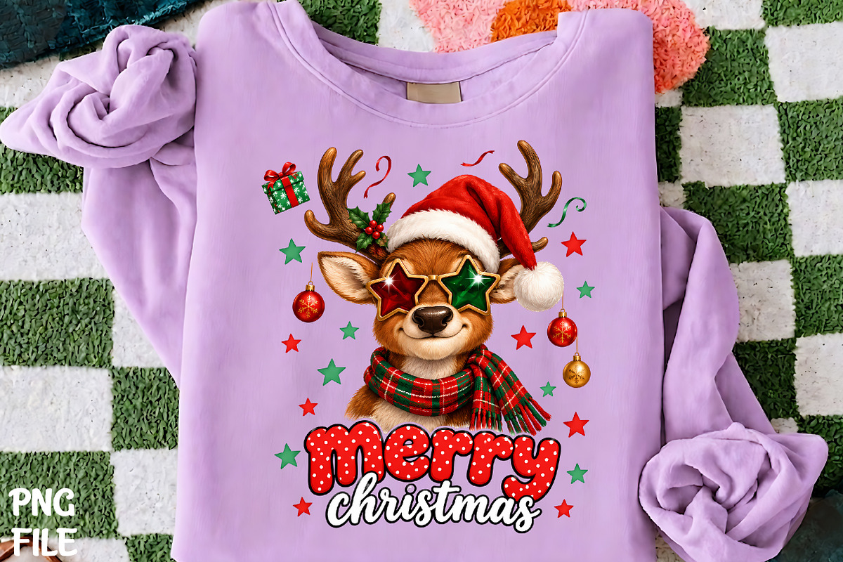 Merry Christmas Reindeer Glasses PNG, a Seasonal Illustration by CrexoraLab (Photo 1 of 4)