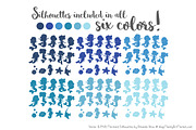 Shades of Blue Mermaid Clipart, an Illustration by Amanda Ilkov (Thumbnail 3 of 3)