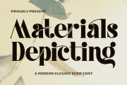 Materials Depicting Font, a Serif Font by 177Studio (Thumbnail 1 of 8)