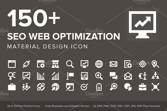 150+ SEO Web Optimization Icons preview 4