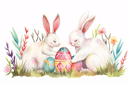 Easter Bunny Colourful Eggs Flower, a Holiday Photo by shahsoft