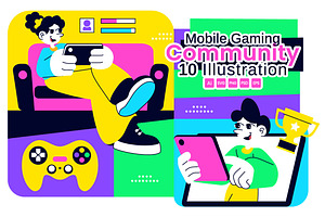 10 Mobile Gaming Community, a Technology Illustration by denayunebgt