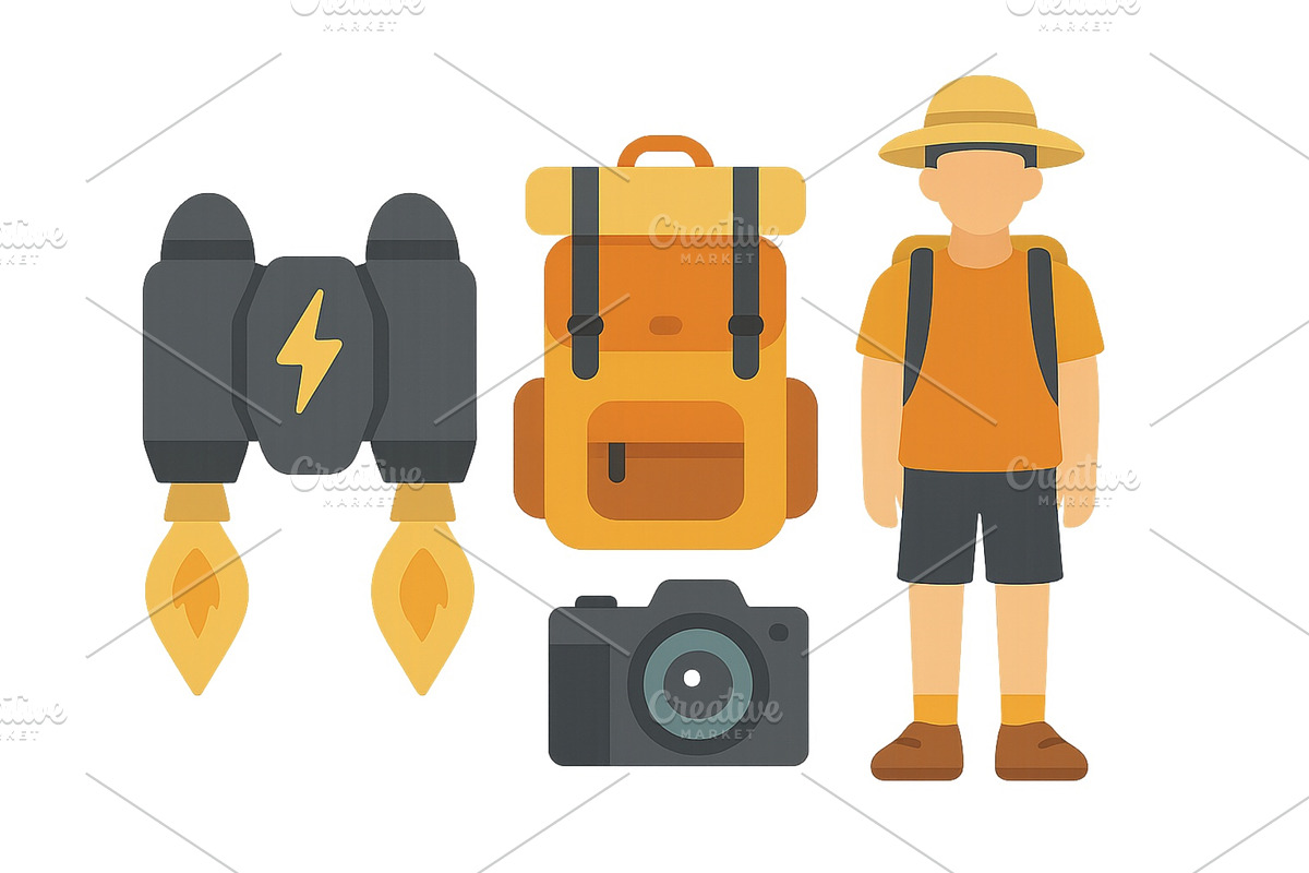 Adventurous traveler prepares for, an Illustration by ZinetroN