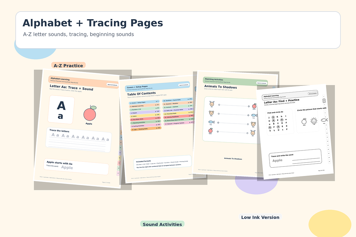 Preschool learning binder, a Stationery Template by HeavensStar (Photo 4 of 10)
