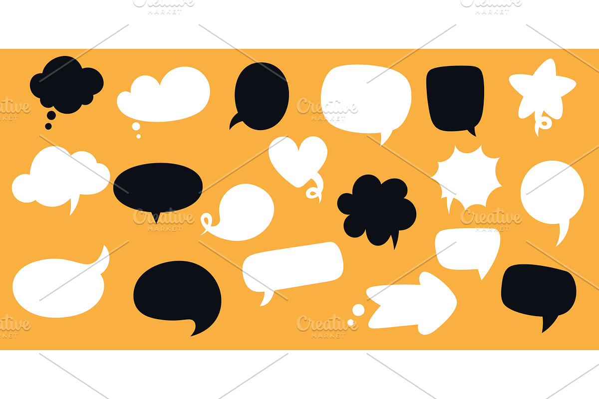 Empty speech bubbles for chats and, an Object Illustration by Vectorbuum