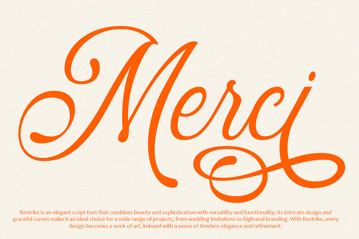 Restrike Elegant Script Font, a Script Font by Arendxstudio (Photo 8 of 9)