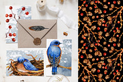 Christmas winter birds watercolor, a Wallpaper Graphic by Artmanata (Thumbnail 13 of 16)