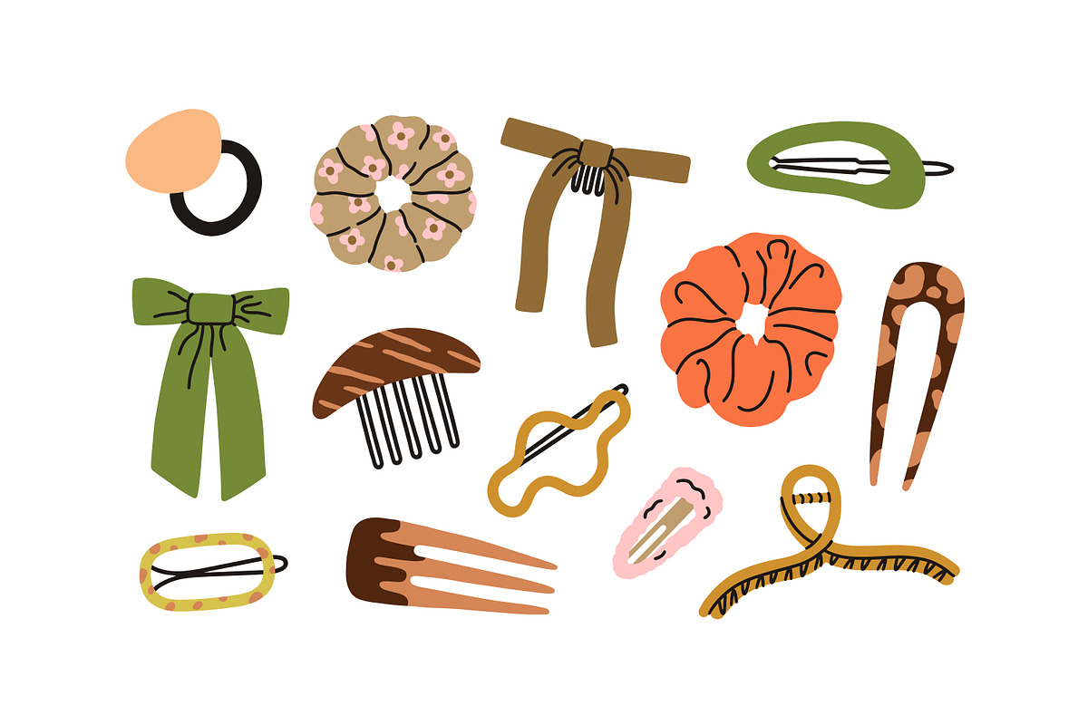 Hair accessories for girls set, a Decorative Illustration by Good Studio (Photo 2 of 3)