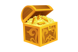 Treasure gold coins. Chest full of, an Object Illustration by the8monkey