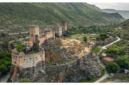 Aerial view of Khertvisi Fortress, an Architecture Photo by a_medvedkov