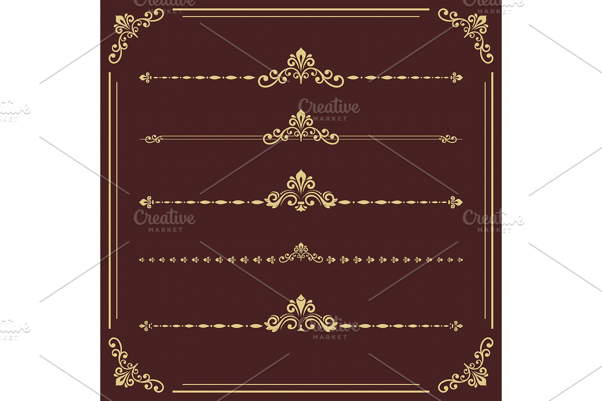 Vintage Set of Vector Horizontal, a Decorative Illustration by FineArtStudio (Photo 1 of 3)