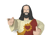 DIY Buddy Christ 3D model template, a Marketing Template by PolyFish (Thumbnail 6 of 6)