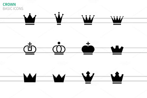 Crown icons on white, an Icon by theungsys