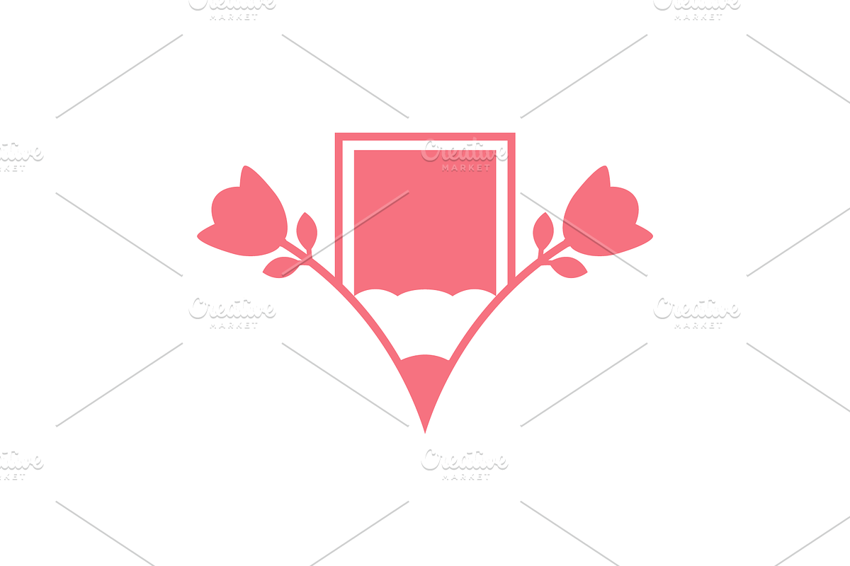 creative feminine pencil flower logo, a Branding & Logo Template by devastd