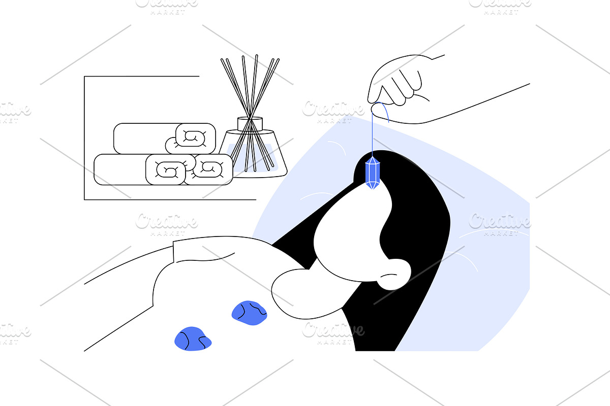 Crystal healing isolated cartoon, a Person Illustration by Visual Generation