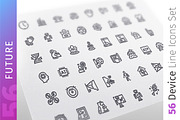 Future Line Icons Set, an Outline Icon by Voysla's Shop (Thumbnail 1 of 4)