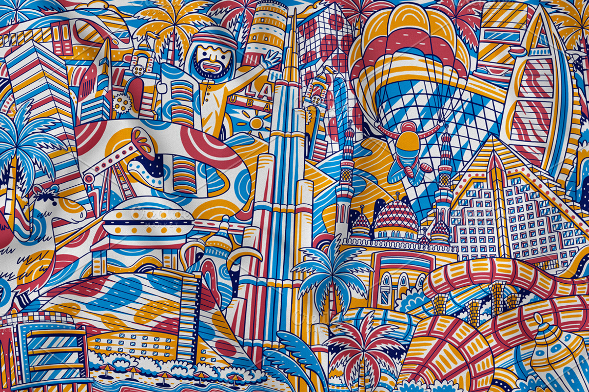 Dubai City Landmark Vector, a Work Illustration by MEDZ (Photo 4 of 4)