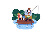 Fishermen catch fish, fishing set, a Person Illustration by PaperTrident (Thumbnail 4 of 9)