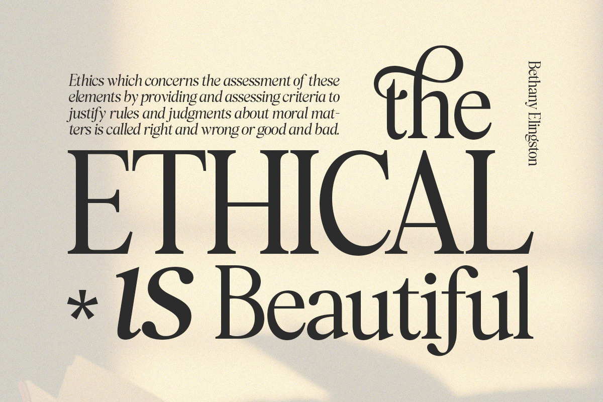 Bethany Elingston, a Serif Font by Attract Studio (Photo 15 of 17)