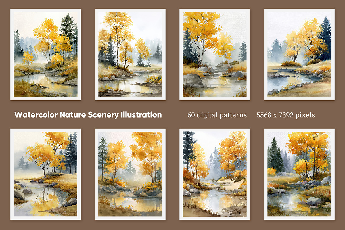 Watercolor Nature Illustration, a Decorative Illustration by Housui Patterns (Photo 6 of 9)
