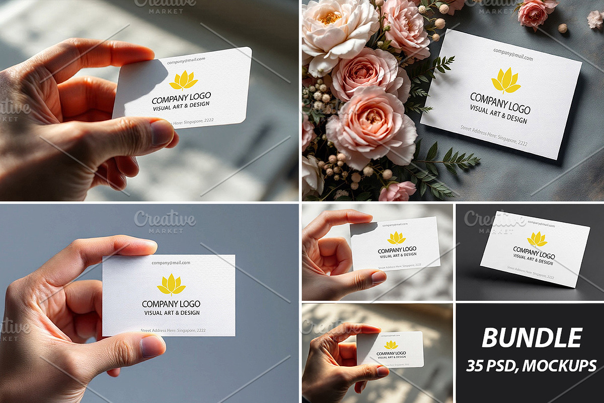 35 Luxury business cards, BUNDLE, an Advertising Mockup by Mockup Stories (Photo 1 of 8)