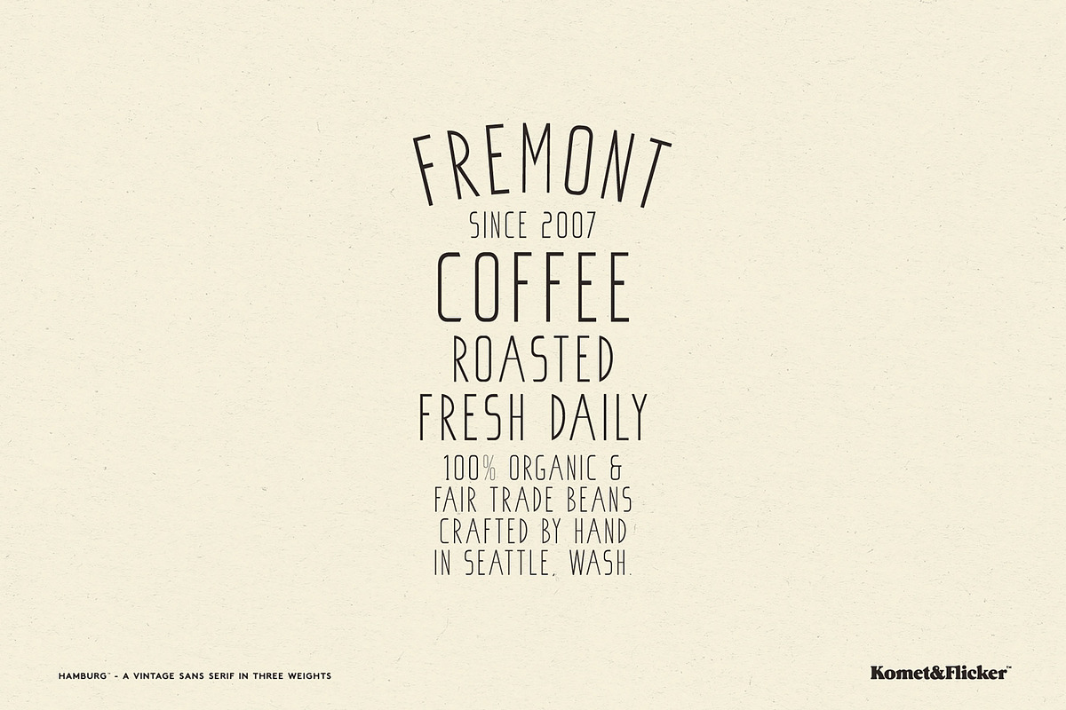 Hamburg - A Vintage Style Font, a Sans Serif Font by Komet & Flicker (Photo 6 of 13)