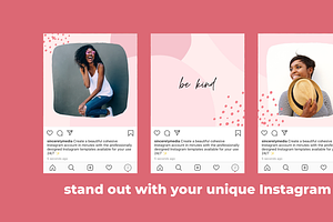 Instagram Puzzle Template: Pink