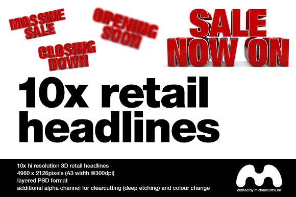 10x 3D Retail Headlines preview 4