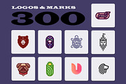 300 Logos & Marks Bundle, a Branding & Logo Template by Last Spark (Thumbnail 1 of 6)