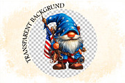 Watercolor 4th Of July Gnomes Clipar, an Illustration by SVGArt (Thumbnail 7 of 9)