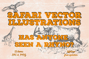 52 Safari Vector Illustrations