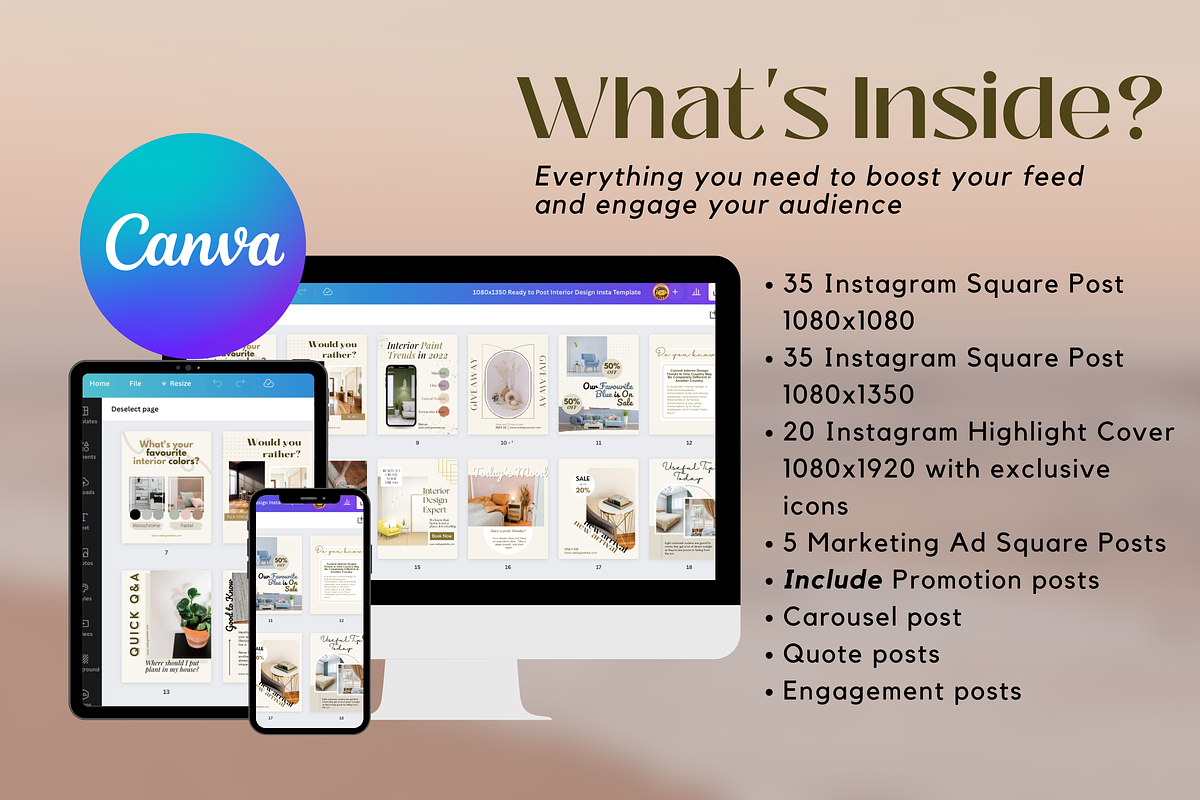 Interior Design Instagram Template, a Social Media Template by Kindelight (Photo 6 of 7)