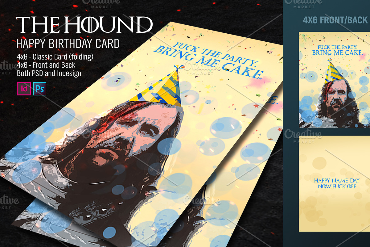 Happy Nameday - The Hound, a Card Template by Shop Mockpro (Photo 1 of 2)