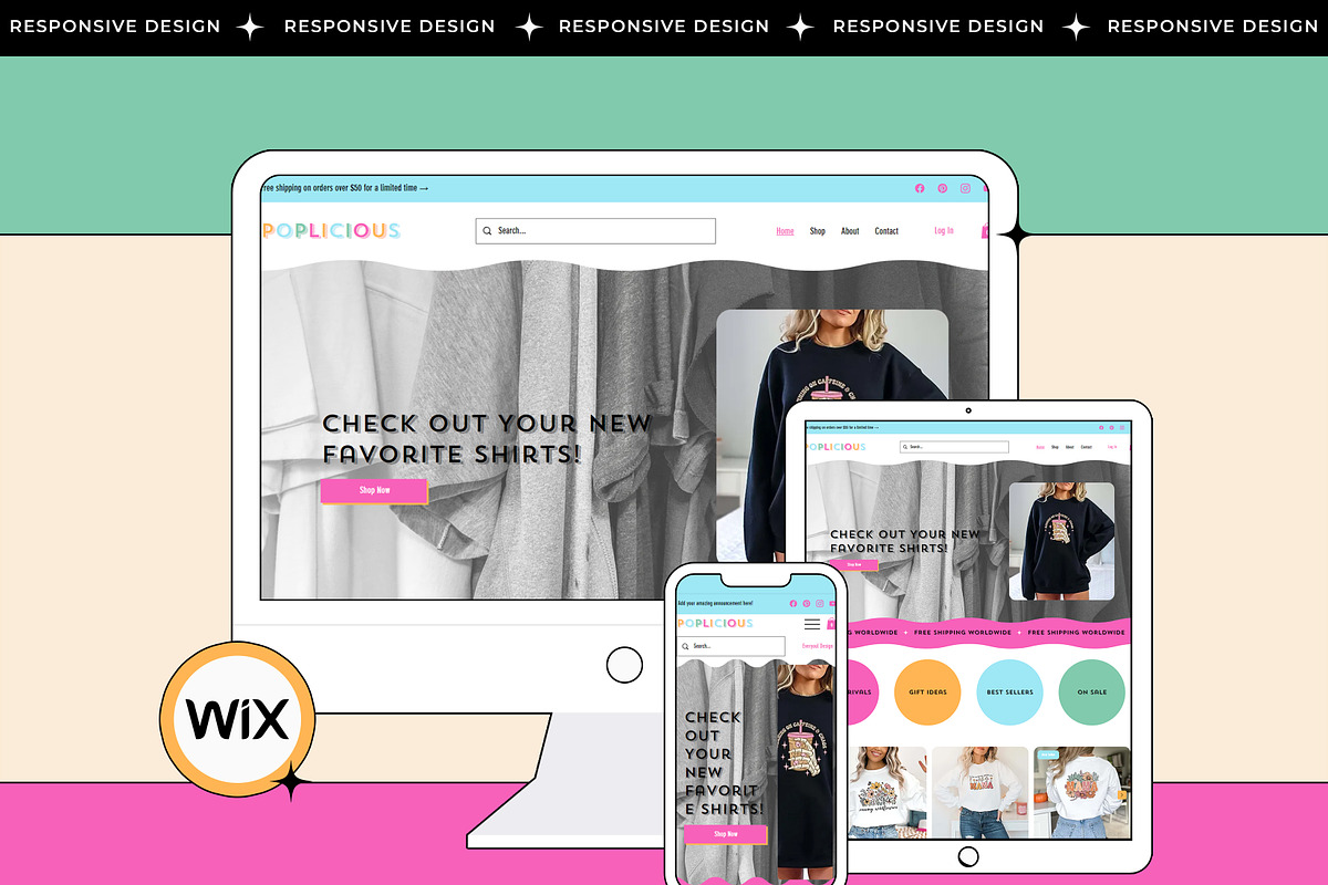 Poplicious Wix Template, a Wix Template by Girl Boss From Home (Photo 2 of 6)
