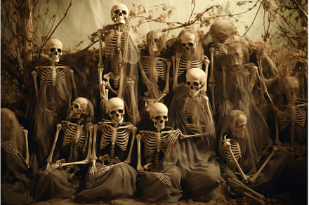 Chilling Skeletons cemetery risen, an Abstract Photo by Ylivdesign