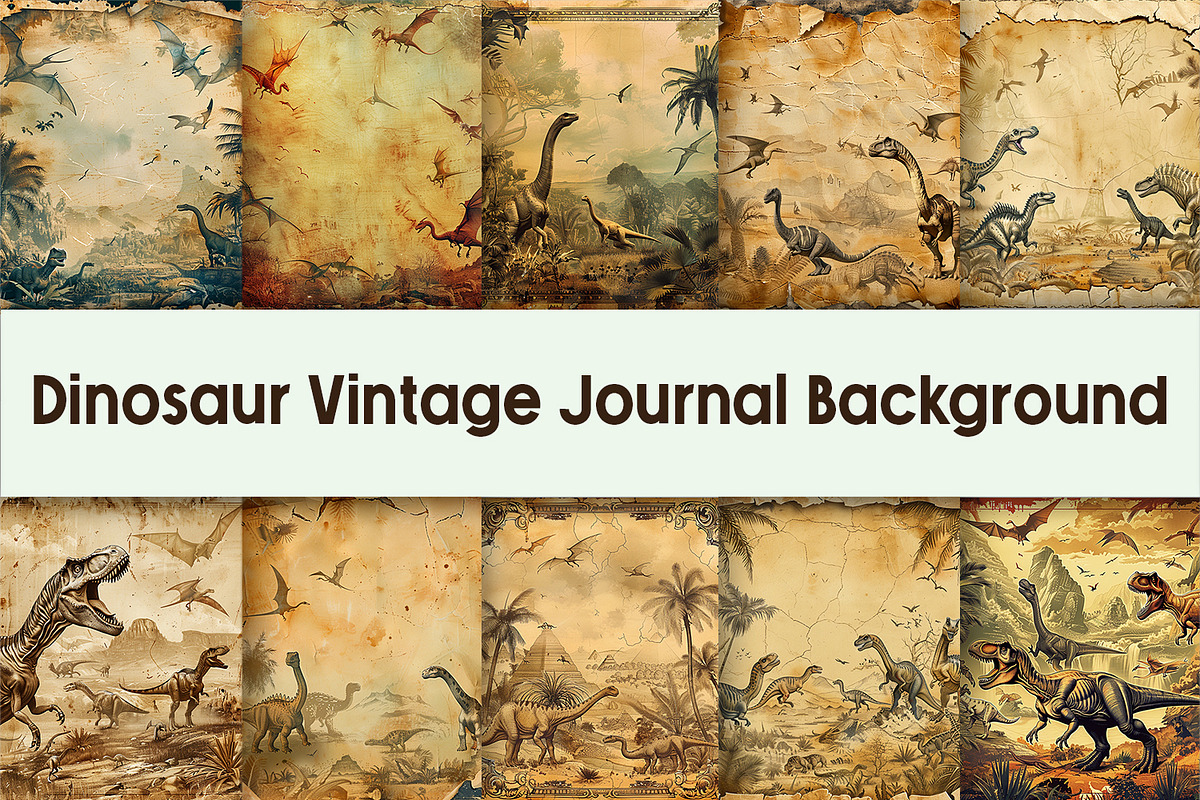 Dinosaur Vintage Journal Background, a Background Graphic by AdriOP