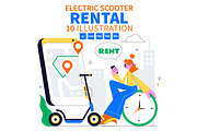 10 Electric Scooter Rental Service, a Transportation Illustration by denayunebgt (Thumbnail 1 of 4)