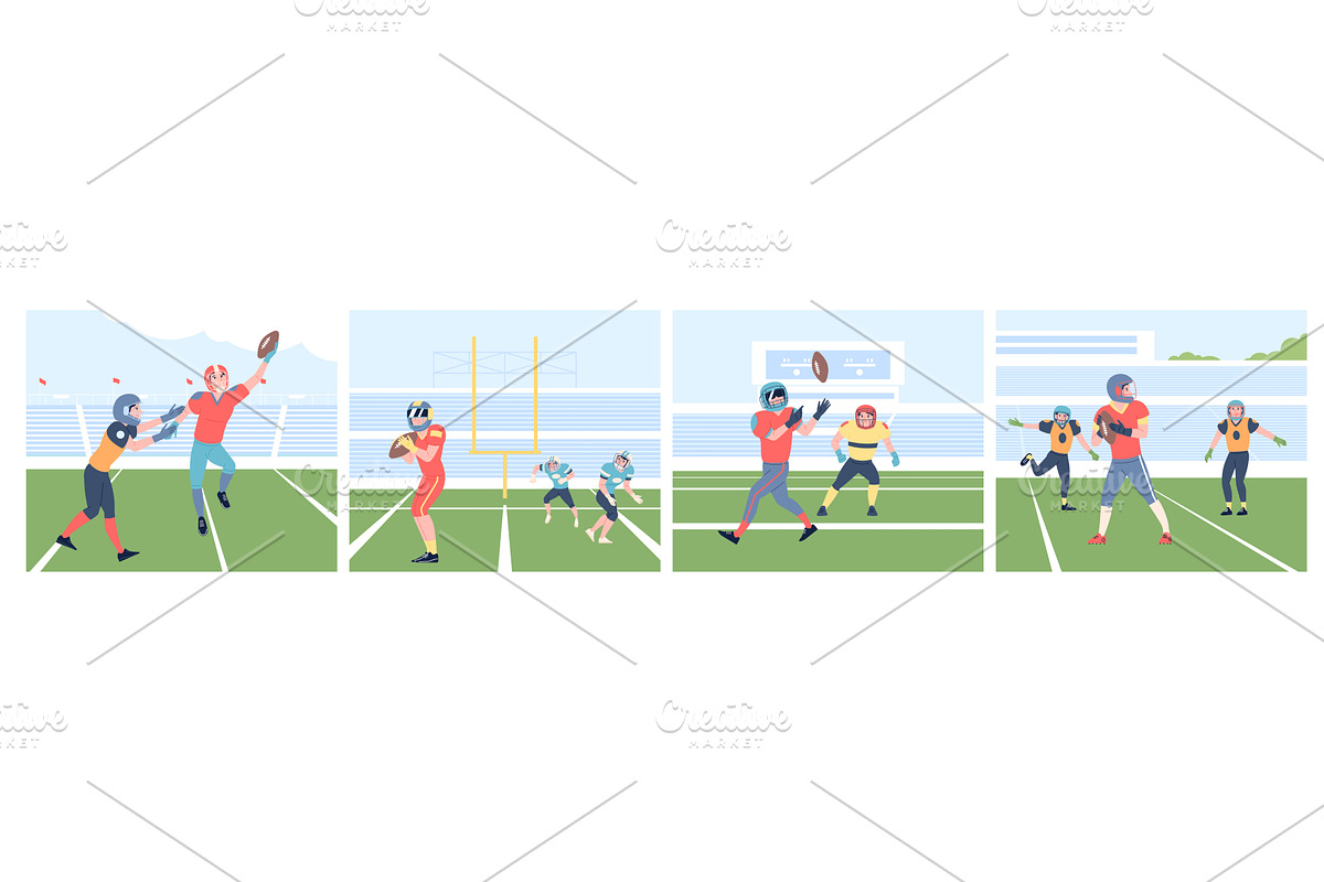 Rugby sport scenes. American, a Sport Illustration by LadadikArt