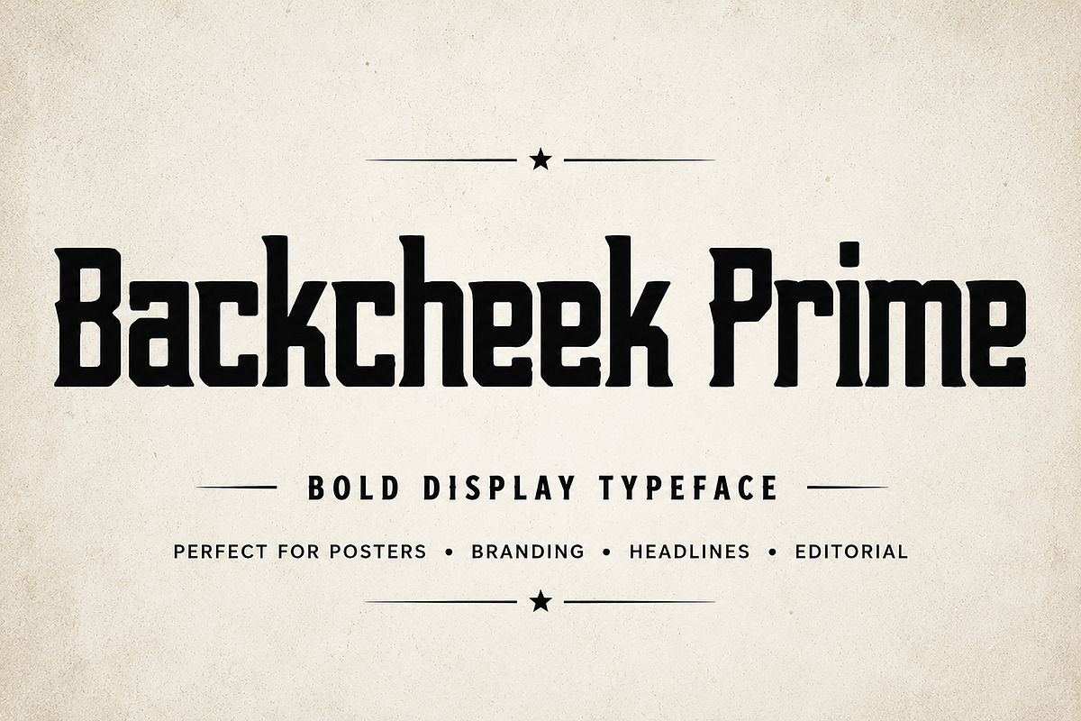 Backcheek Prime — Bold Display Font, a Slab Serif Font by Wow Magic (Photo 1 of 5)