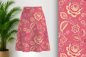 Pink Vintage Floral Seamless Repeat