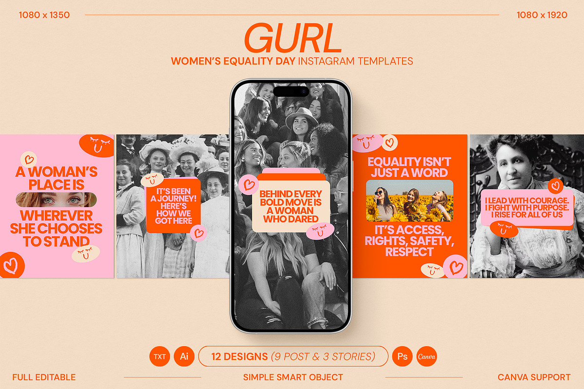 Women's Equality Day Instagram Canva, a Social Media Template by Supanium Studio (Photo 2 of 5)