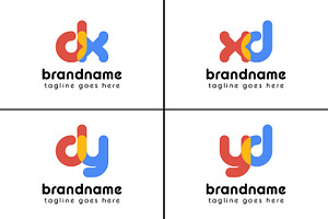 Letters dx xd dy yd Playful Logo, a Branding & Logo Template by Pray Art Design Studio