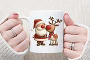 Santa Claus and Reindeer PNG, an Animal Illustration by Sublimation Artist (Thumbnail 5 of 6)