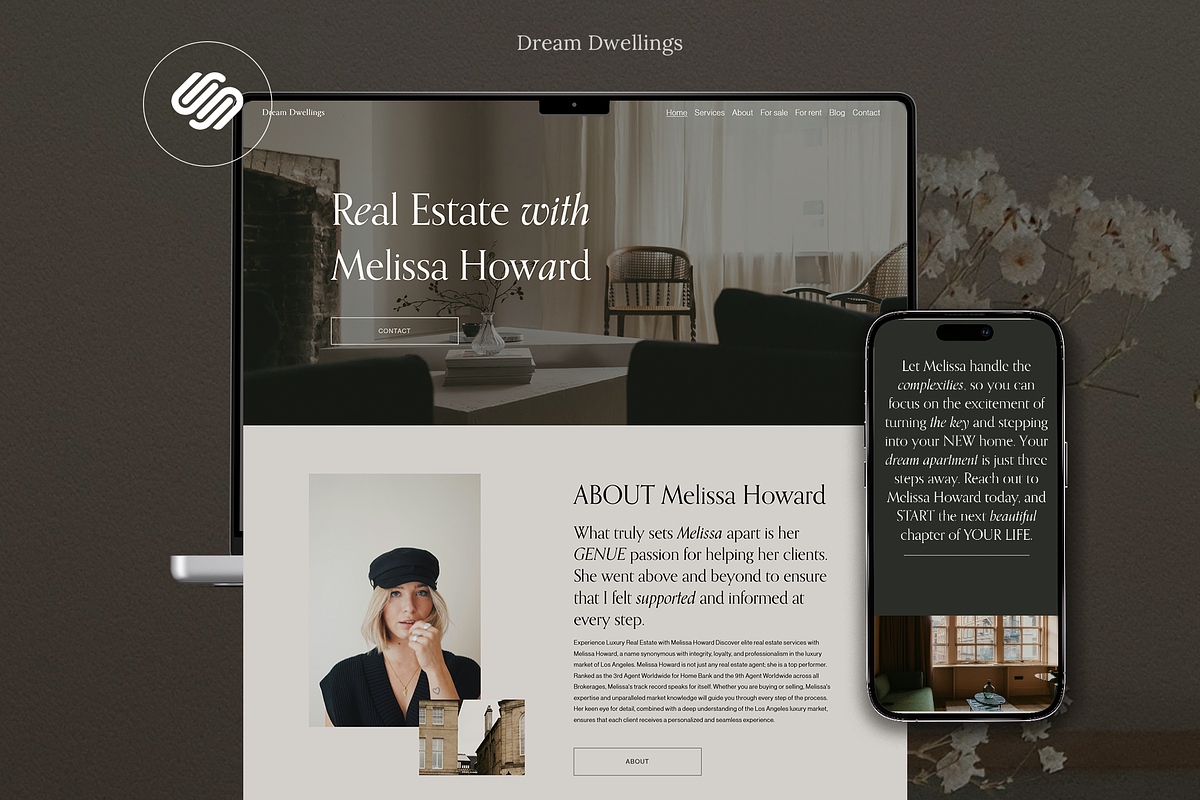 Real estate realtor website template, a Squarespace Template by Summer Nightingale Art (Photo 1 of 10)