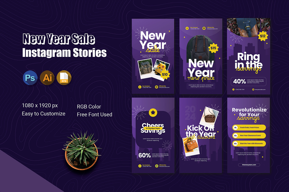 New Year Sale Instagram Story, a Social Media Template by Esensifiksi.studio