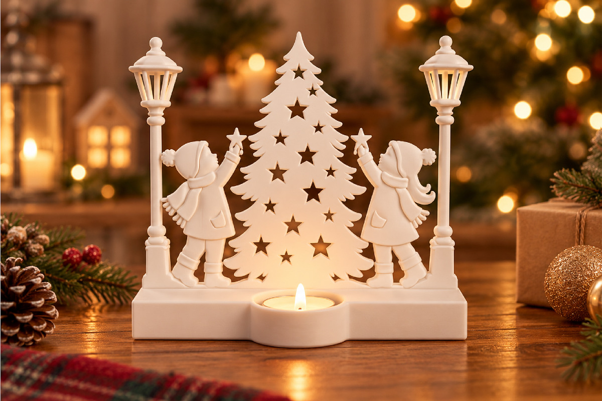 Christmas Tree Candle Holder STL, a Scene 3D Model by Layerology (Photo 3 of 4)