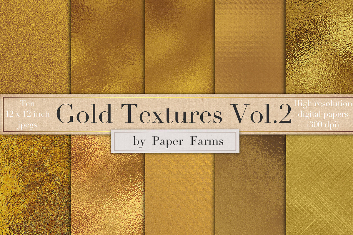 Gold foil textures, a Texture Graphic by Paper Farms (Photo 1 of 3)