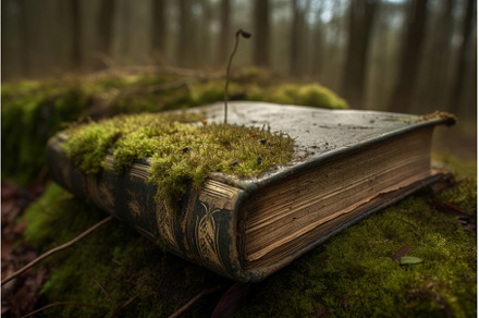 Ancient book moss natural forest, a Nature Photo by Ylivdesign