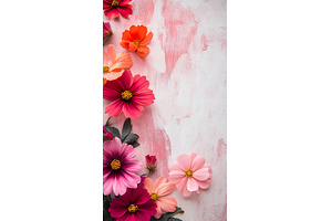 Vibrant pink and orange flowers on, an Arts & Entertainment Photo by Lermont51